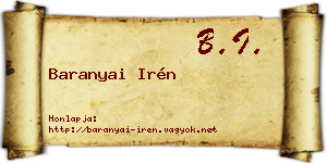 Baranyai Irén névjegykártya